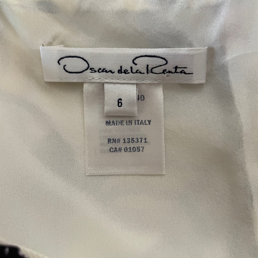 Oscar de la Renta White Midi Dress with Multicolor Floral Print - Picture 4 of 12